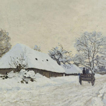 La charrette. Route sous la neige à Honfleur (vers 1867) - olio su tela; 65x93 cm; inv. RF 2011 - Paris, Musée d’Orsay - © RMN-Grand Palais (musée d’Orsay) / Patrice Schmidt