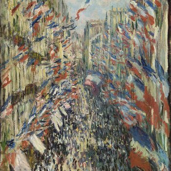 La rue Montorgueil, à Paris. Fête du 30 juin 1878 (1878) - olio su tela; 81x50 cm; inv. RF 1982 71 - Paris, Musée d’Orsay - © RMN-Grand Palais (musée d’Orsay) /Patrice Schmidt