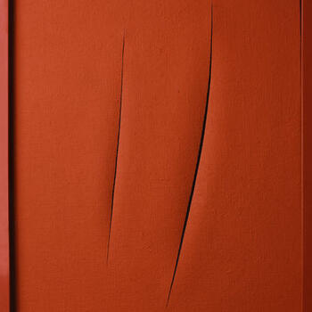 Lucio Fontana - Attese, 1961 - smalto opaco su tela con cornice laccata - 73 x 89 x 6.5 cm - GAM - Galleria Civica d’Arte Moderna e Contemporanea, Torino